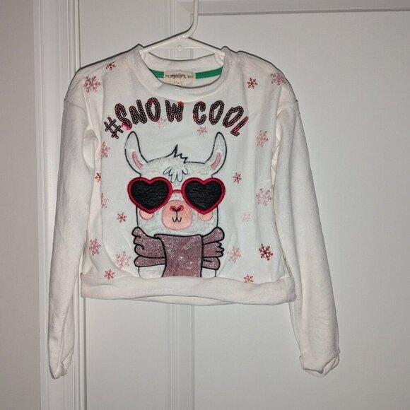 *3 FOR $9* NEW margaux & Lexi Llama Alpaca #SnowCool Soft Crewneck Sweatshirt 4T - Picture 1 of 3